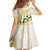 Gold And White Polynesia Plumeria Family Matching Short Sleeve Bodycon Dress and Hawaiian Shirt Curves Tropical Vibes