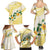 Gold And White Polynesia Plumeria Family Matching Summer Maxi Dress and Hawaiian Shirt Curves Tropical Vibes