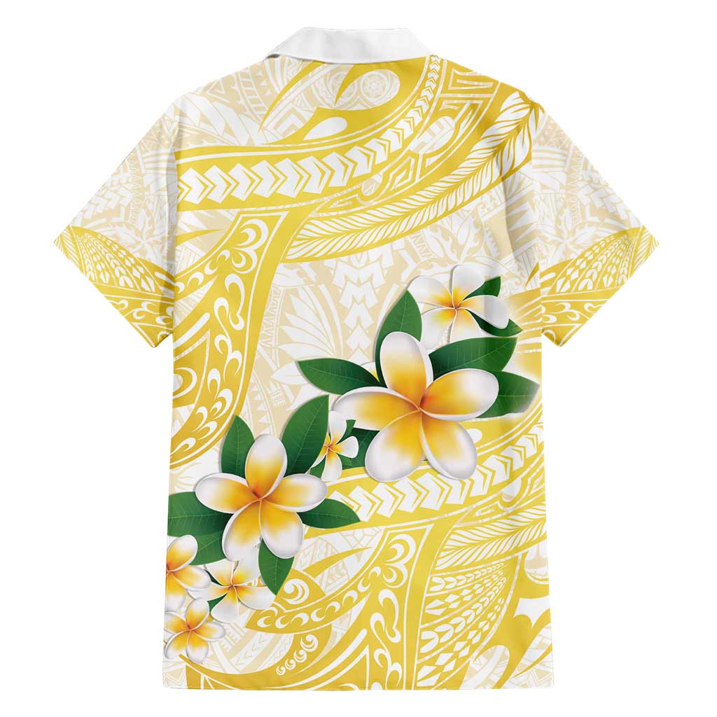 Gold And White Polynesia Plumeria Hawaiian Shirt Curves Tropical Vibes LT14 - Polynesian Pride