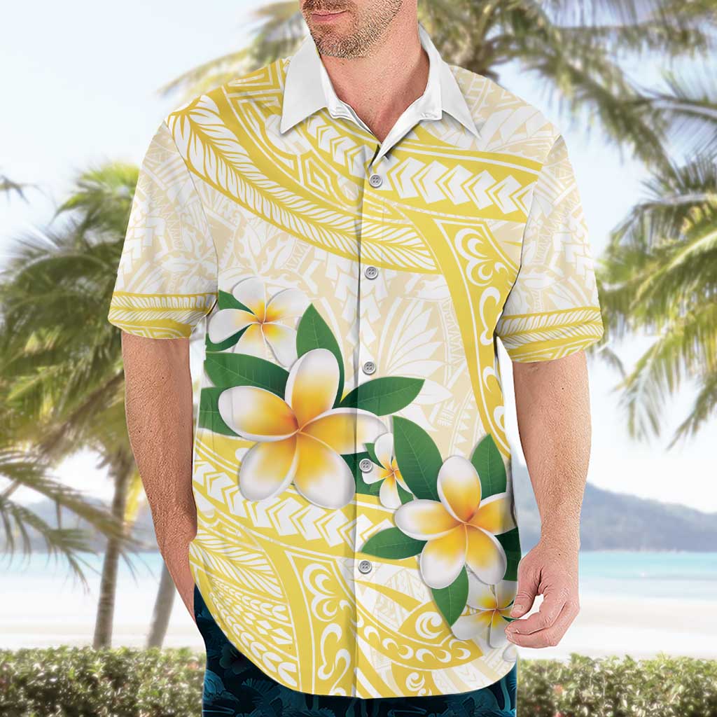 Gold And White Polynesia Plumeria Hawaiian Shirt Curves Tropical Vibes LT14 - Polynesian Pride