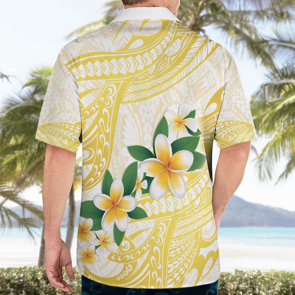 Gold And White Polynesia Plumeria Hawaiian Shirt Curves Tropical Vibes LT14 - Polynesian Pride