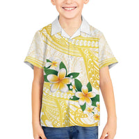 Gold And White Polynesia Plumeria Hawaiian Shirt Curves Tropical Vibes LT14 - Polynesian Pride