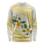 Gold And White Polynesia Plumeria Long Sleeve Shirt Curves Tropical Vibes