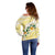 Gold And White Polynesia Plumeria Off Shoulder Sweater Curves Tropical Vibes