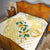 Gold And White Polynesia Plumeria Quilt Curves Tropical Vibes