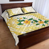 Gold And White Polynesia Plumeria Quilt Bed Set Curves Tropical Vibes LT14 - Polynesian Pride