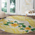 Gold And White Polynesia Plumeria Round Carpet Curves Tropical Vibes