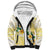 Gold And White Polynesia Plumeria Sherpa Hoodie Curves Tropical Vibes