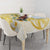 Gold And White Polynesia Plumeria Tablecloth Curves Tropical Vibes