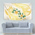 Gold And White Polynesia Plumeria Tapestry Curves Tropical Vibes