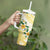 Gold And White Polynesia Plumeria Tumbler With Handle Curves Tropical Vibes