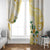 Gold And White Polynesia Plumeria Window Curtain Curves Tropical Vibes