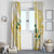 Gold And White Polynesia Plumeria Window Curtain Curves Tropical Vibes