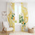 Gold And White Polynesia Plumeria Window Curtain Curves Tropical Vibes