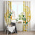 Gold And White Polynesia Plumeria Window Curtain Curves Tropical Vibes