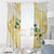 Gold And White Polynesia Plumeria Window Curtain Curves Tropical Vibes