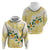 Gold And White Polynesia Plumeria Zip Hoodie Curves Tropical Vibes