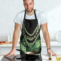 Green Hawaii Kukui Nut Lei Apron Hawaiian Pattern Monstera Tropical Vibes LT14 - Polynesian Pride