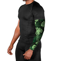 Green Hawaii Kukui Nut Lei Arm Sleeves Hawaiian Pattern Monstera Tropical Vibes LT14 - Polynesian Pride