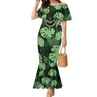 Green Hawaii Kukui Nut Lei Family Matching Mermaid Dress and Hawaiian Shirt Hawaiian Pattern Monstera Tropical Vibes - Polynesian Pride