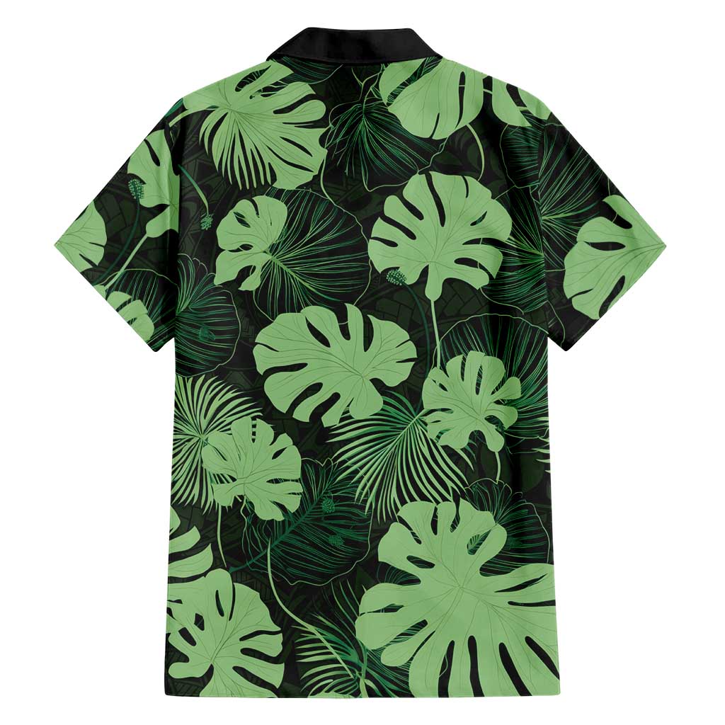 Green Hawaii Kukui Nut Lei Family Matching Puletasi and Hawaiian Shirt Hawaiian Pattern Monstera Tropical Vibes LT14 - Polynesian Pride