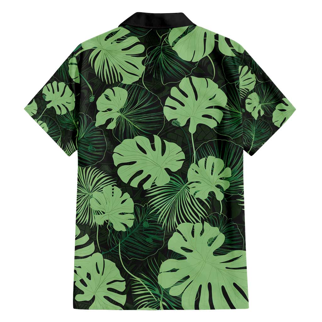 Green Hawaii Kukui Nut Lei Family Matching Tank Maxi Dress and Hawaiian Shirt Hawaiian Pattern Monstera Tropical Vibes - Polynesian Pride