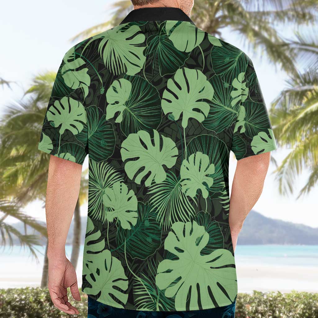 Green Hawaii Kukui Nut Lei Hawaiian Shirt Hawaiian Pattern Monstera Tropical Vibes - Polynesian Pride