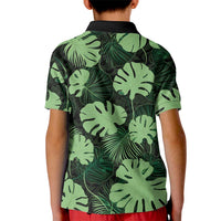 Green Hawaii Kukui Nut Lei Kid Polo Shirt Hawaiian Pattern Monstera Tropical Vibes LT14 - Polynesian Pride
