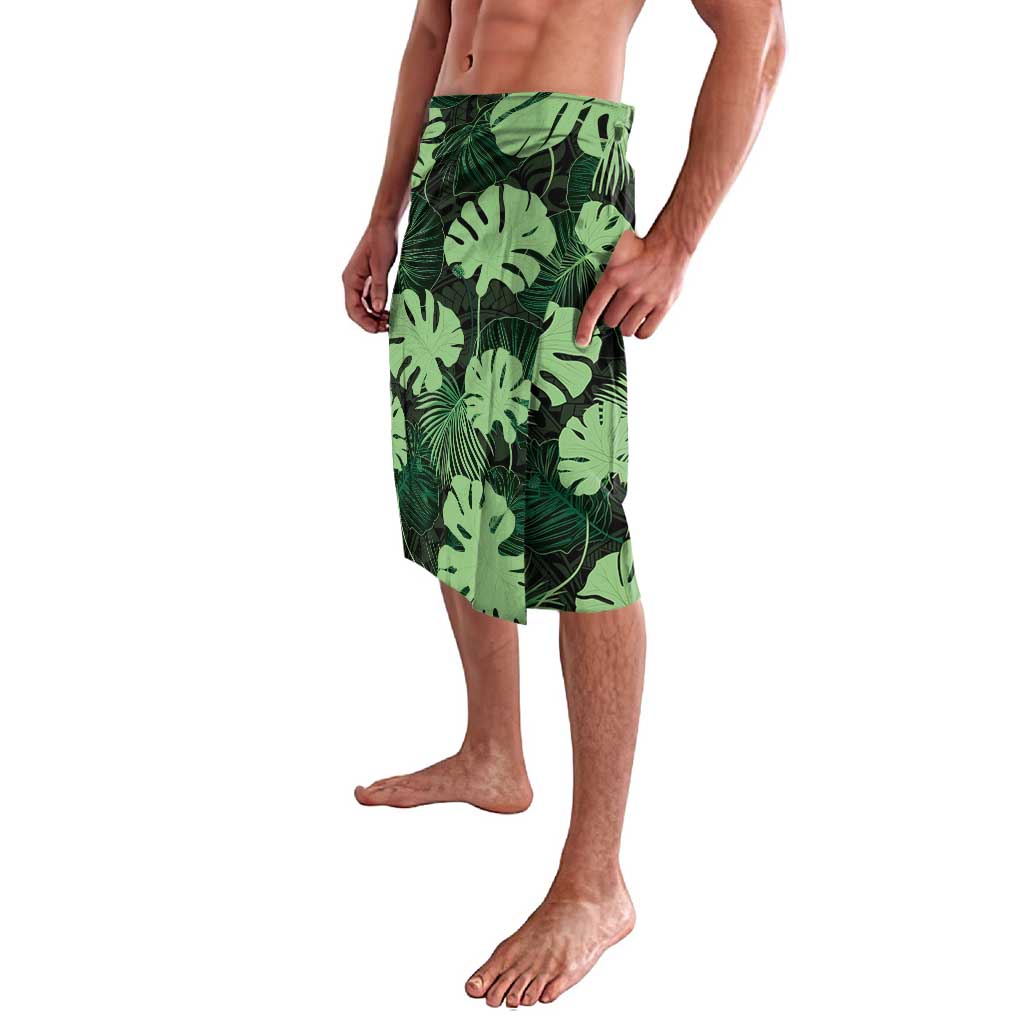 Green Hawaii Kukui Nut Lei Lavalava Hawaiian Pattern Monstera Tropical Vibes - Polynesian Pride