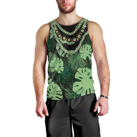 Green Hawaii Kukui Nut Lei Men Tank Top Hawaiian Pattern Monstera Tropical Vibes LT14 - Polynesian Pride