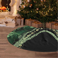 Green Hawaii Kukui Nut Lei Tree Skirt Hawaiian Pattern Monstera Tropical Vibes LT14 - Polynesian Pride