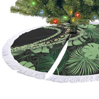 Green Hawaii Kukui Nut Lei Tree Skirt Hawaiian Pattern Monstera Tropical Vibes LT14 - Polynesian Pride
