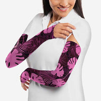 Pink Hawaii Kukui Nut Lei Arm Sleeves Hawaiian Pattern Monstera Tropical Vibes LT14 - Polynesian Pride