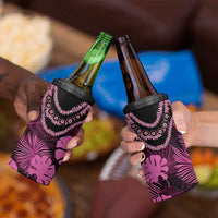 Pink Hawaii Kukui Nut Lei 4 in 1 Can Cooler Tumbler Hawaiian Pattern Monstera Tropical Vibes - Polynesian Pride