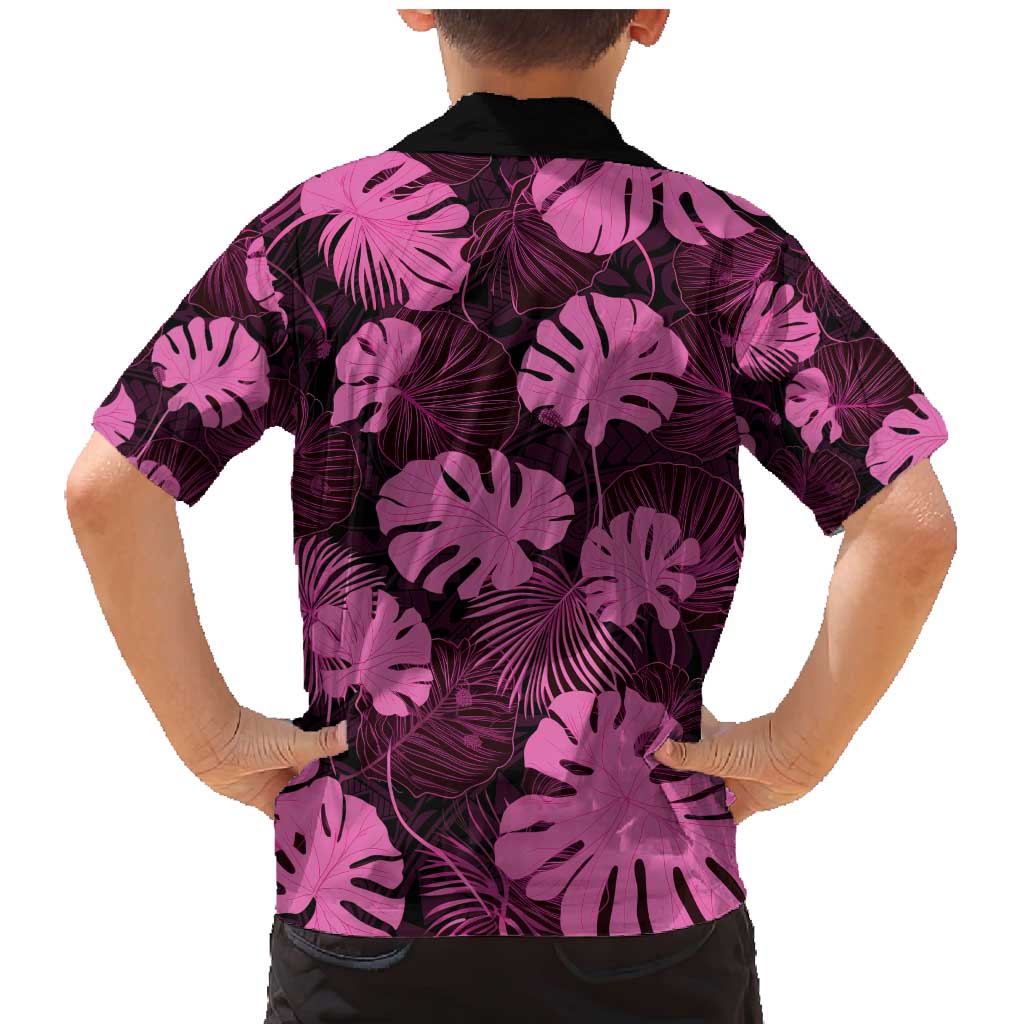 Pink Hawaii Kukui Nut Lei Family Matching Mermaid Dress and Hawaiian Shirt Hawaiian Pattern Monstera Tropical Vibes - Polynesian Pride