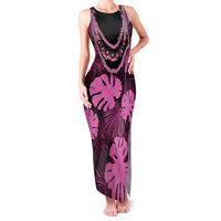Pink Hawaii Kukui Nut Lei Family Matching Tank Maxi Dress and Hawaiian Shirt Hawaiian Pattern Monstera Tropical Vibes - Polynesian Pride