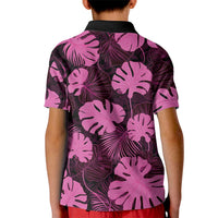 Pink Hawaii Kukui Nut Lei Kid Polo Shirt Hawaiian Pattern Monstera Tropical Vibes LT14 - Polynesian Pride