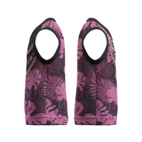 Pink Hawaii Kukui Nut Lei Christmas Knitted V-Neck Vest Hawaiian Pattern Monstera Tropical Vibes LT14 - Polynesian Pride