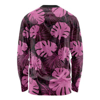 Pink Hawaii Kukui Nut Lei Long Sleeve Shirt Hawaiian Pattern Monstera Tropical Vibes LT14 - Polynesian Pride