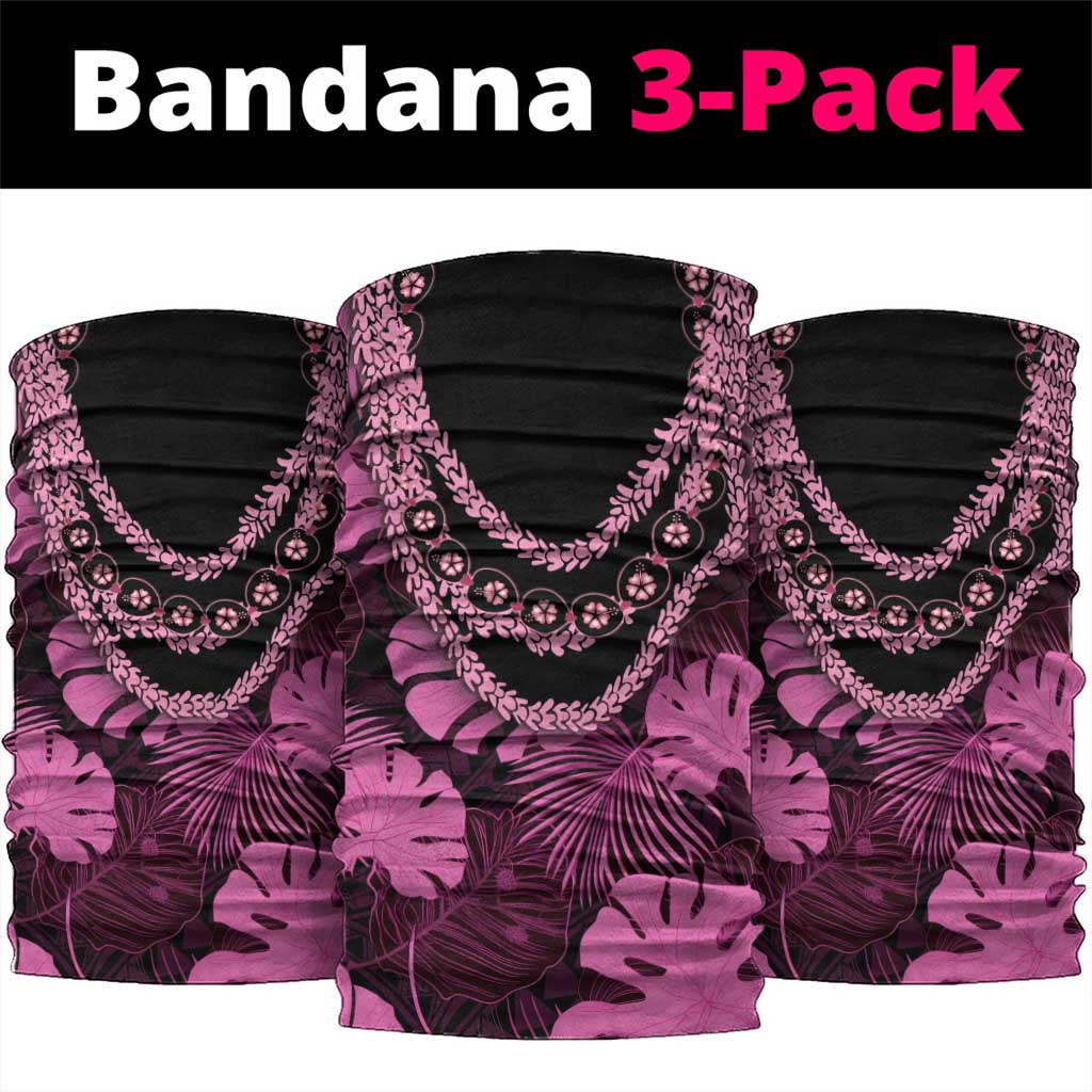 Pink Hawaii Kukui Nut Lei Neck Gaiter Hawaiian Pattern Monstera Tropical Vibes - Polynesian Pride