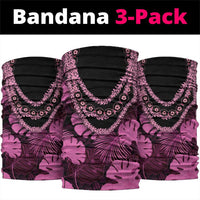 Pink Hawaii Kukui Nut Lei Neck Gaiter Hawaiian Pattern Monstera Tropical Vibes - Polynesian Pride