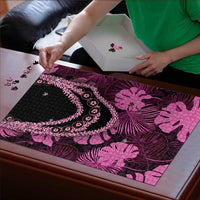 Pink Hawaii Kukui Nut Lei Puzzle Hawaiian Pattern Monstera Tropical Vibes LT14 - Polynesian Pride