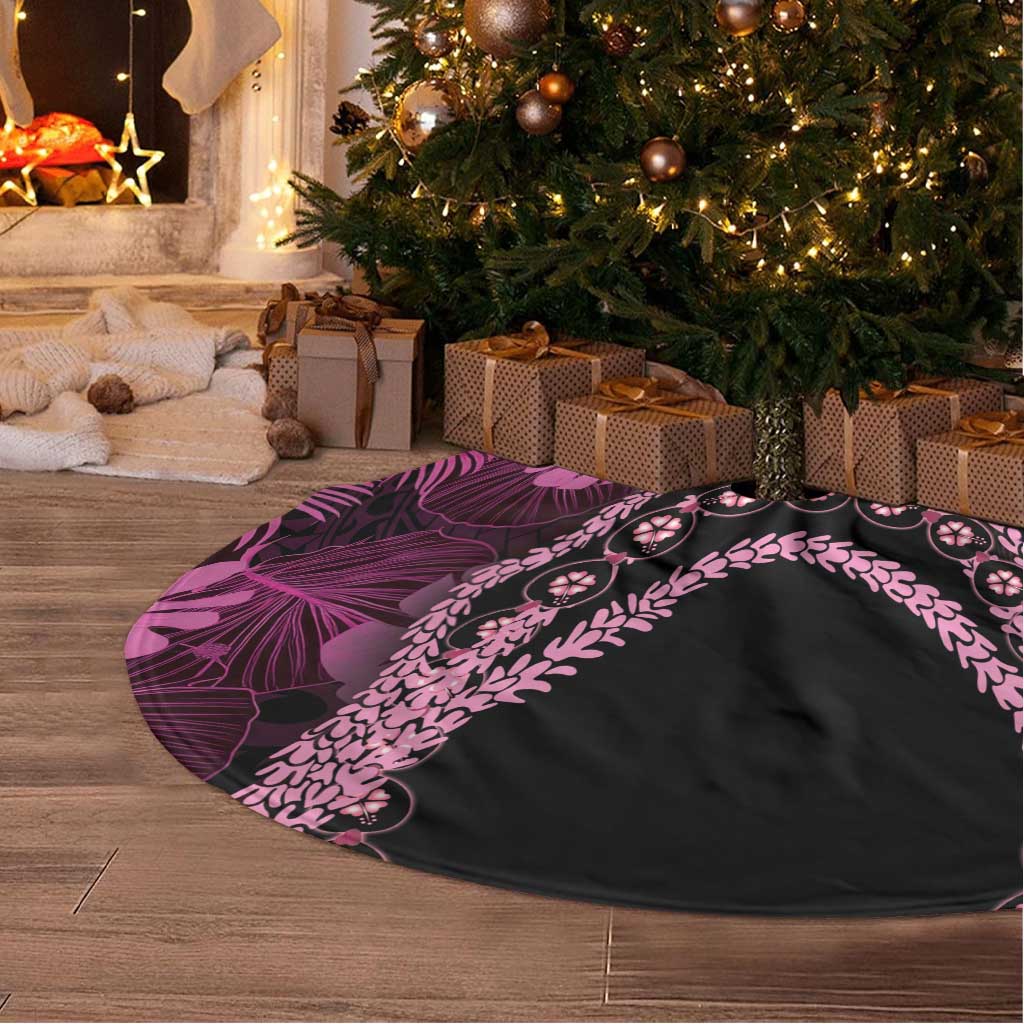 Pink Hawaii Kukui Nut Lei Tree Skirt Hawaiian Pattern Monstera Tropical Vibes LT14 - Polynesian Pride