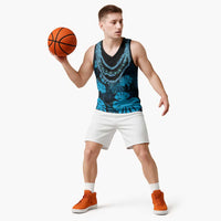 Blue Hawaii Kukui Nut Lei Basketball Jersey Hawaiian Pattern Monstera Tropical Vibes LT14 - Polynesian Pride