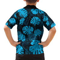 Blue Hawaii Kukui Nut Lei Family Matching Tank Maxi Dress and Hawaiian Shirt Hawaiian Pattern Monstera Tropical Vibes - Polynesian Pride
