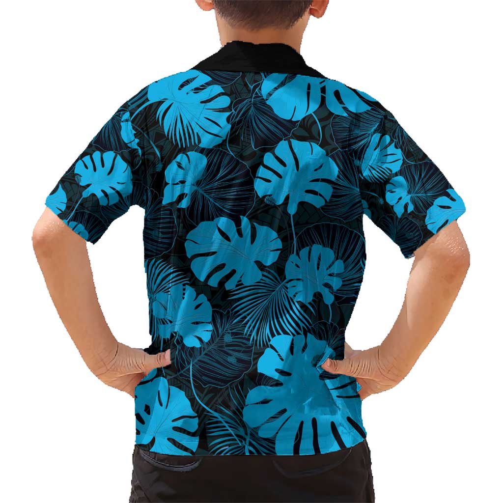 Blue Hawaii Kukui Nut Lei Hawaiian Shirt Hawaiian Pattern Monstera Tropical Vibes - Polynesian Pride