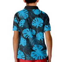 Blue Hawaii Kukui Nut Lei Kid Polo Shirt Hawaiian Pattern Monstera Tropical Vibes LT14 - Polynesian Pride