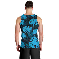 Blue Hawaii Kukui Nut Lei Men Tank Top Hawaiian Pattern Monstera Tropical Vibes LT14 - Polynesian Pride