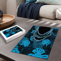 Blue Hawaii Kukui Nut Lei Puzzle Hawaiian Pattern Monstera Tropical Vibes LT14 - Polynesian Pride