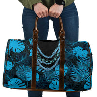 Blue Hawaii Kukui Nut Lei Travel Bag Hawaiian Pattern Monstera Tropical Vibes - Polynesian Pride